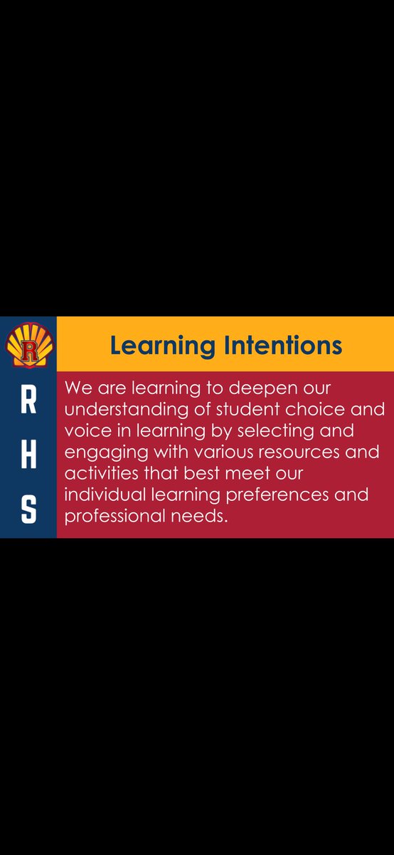 DandurandJason's tweet photo. Instructional Leads provide #professionaldevelopment on incorporating student choice in today’s session! #Communityoflearners #GoShells  @RHS_Shells https://t.co/WTuNQgKQSI