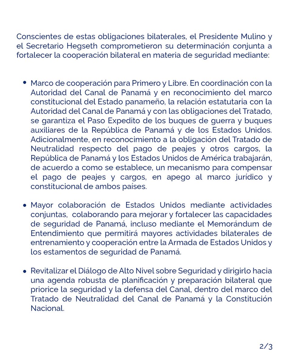 UHN_Plus's tweet photo. 🇵🇦🇺🇸🇨🇳 | URGENTE

Panamá rompe con China y se alinea con EE.UU.: Mulino abandona la Ruta de la Seda, reactiva ejercicios militares con Washington y cierra filas con Hegseth para blindar el Canal, frenar la migración y contener el avance comunista en la región. https://t.co/WofzjB7eNQ