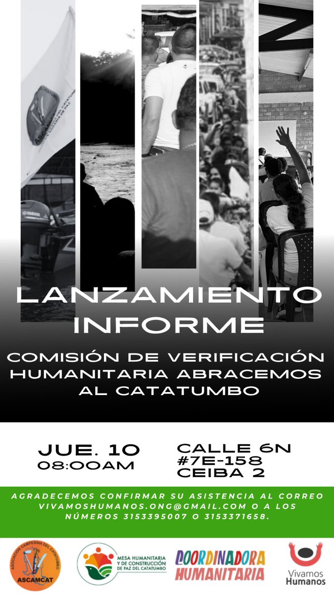 AscamcatOficia's tweet image. La Asociación Campesina del Catatumbo (Ascamcat) realizará el lanzamiento de informe realizado en  la primera comisión de verificación "Abracemos al Catatumbo".

Fecha: 10 de abril de 2025
Lugar: CLL 6N #7E -158 Ceiba 2 (oficina ASCAMCAT)
Hora: 8:00 A.M.

Este informe da una