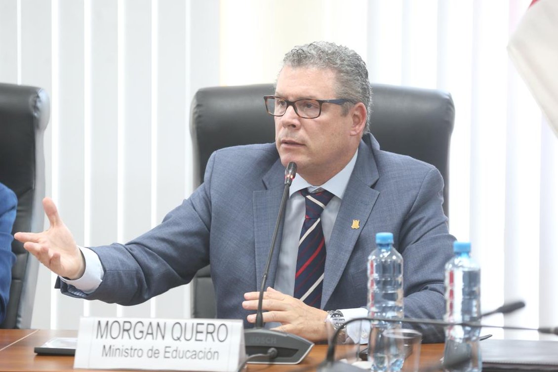 MineduPeru's tweet photo. El ministro de Educación, Morgan Quero, informó que más de 80 mil estudiantes en 12 regiones del país se beneficiaron con la construcción de 134 nuevos colegios en el marco del #BIAE 2025. Esto incluyó 33 #EscuelasBicentenario, 27 de PRONIED, 36 de ANIN y 38 del PIRCC. #NDP https://t.co/d94xPcwE4c