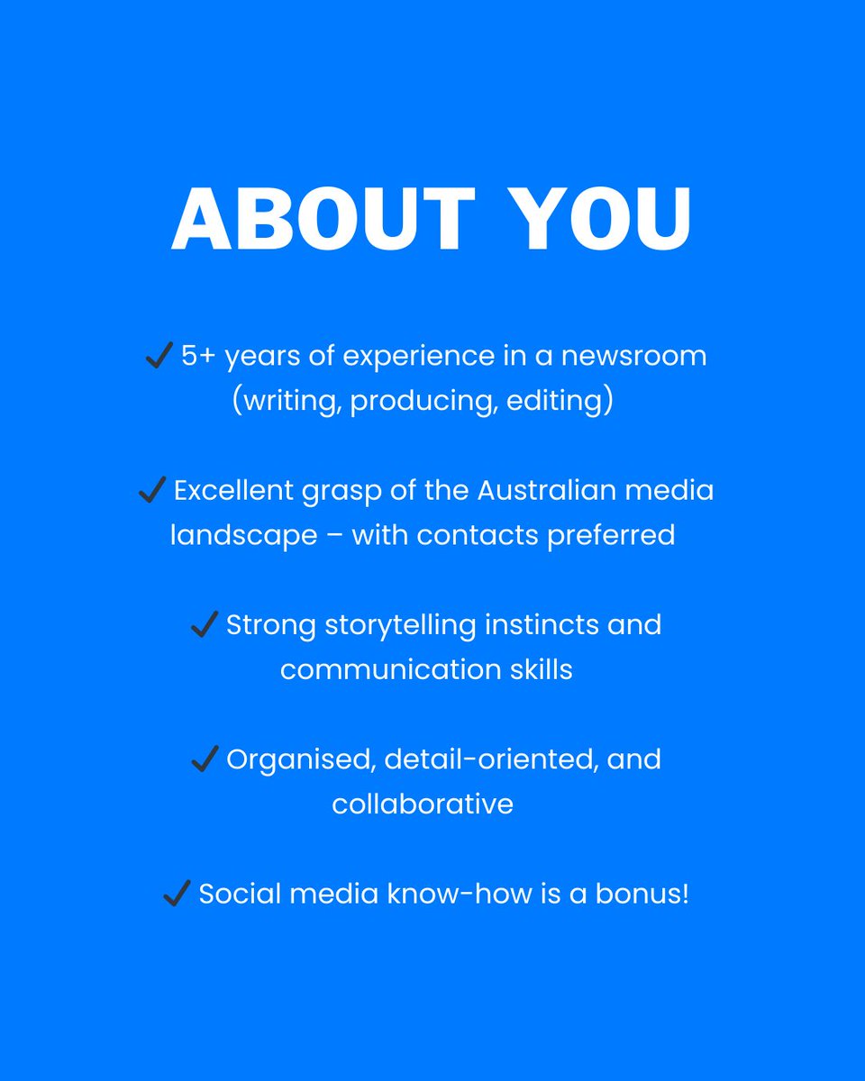 WrightsPR's tweet photo. Calling all media pros! 

We're on the hunt for a Media Advisor to join our team on a part-time basis. If you've got newsroom experience and a love for storytelling — we want to hear from you. 

📩 Apply now by sending your CV to Reena Llanillo on rllanillo@wrights.com.au https://t.co/BH48tywMmX