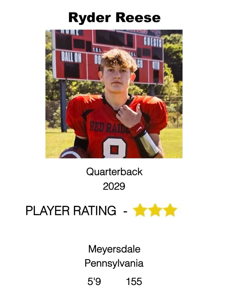 Ryder Reese (@ryderreese8) on Twitter photo Thank you <a href="/nationalradar/">NationalRadar</a> for the ranking!
<a href="/RecruitNationUS/">Recruit Nation</a>
<a href="/QBHitList/">QBHitList.com</a>
<a href="/quarterbackmag/">Quarterback Magazine</a> Thank you <a href="/nationalradar/">NationalRadar</a> for the ranking!
<a href="/RecruitNationUS/">Recruit Nation</a>
<a href="/QBHitList/">QBHitList.com</a>
<a href="/quarterbackmag/">Quarterback Magazine</a>