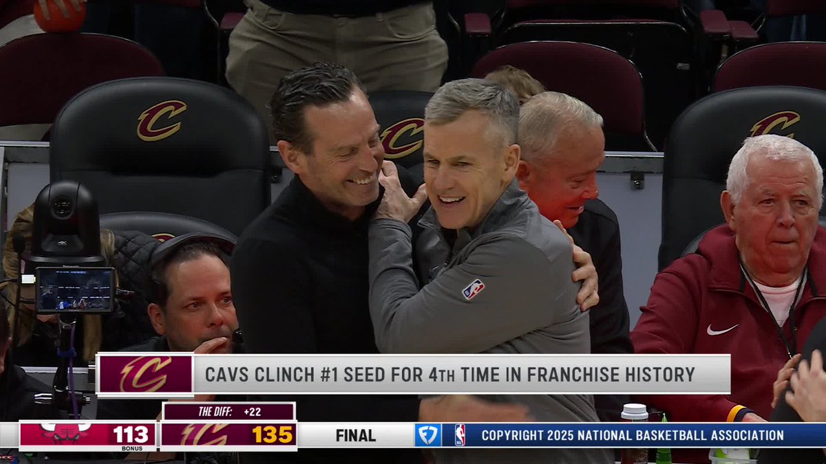 NBA's tweet photo. EAST #1 SEED: CLINCHED FOR @cavs 🚨 https://t.co/fSBcHcsdvB