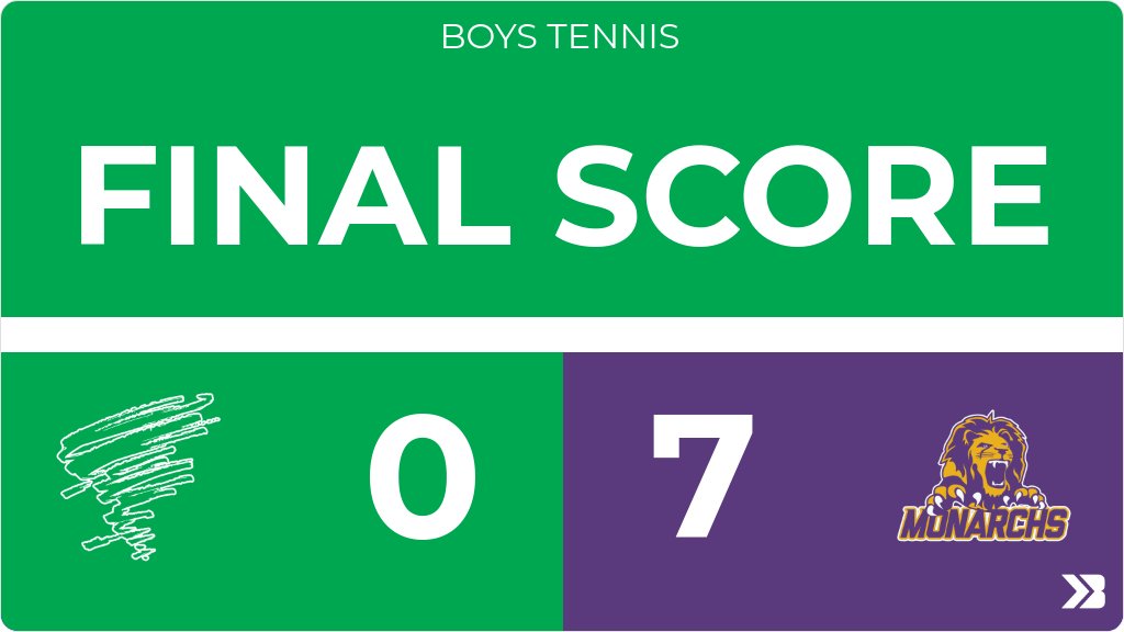 Boys Tennis (Varsity) Score Posted - Storm Lake Tornadoes lose to Denison-Schleswig Monarchs 7-0. gobound.com/ia/ihsaa/boyst…