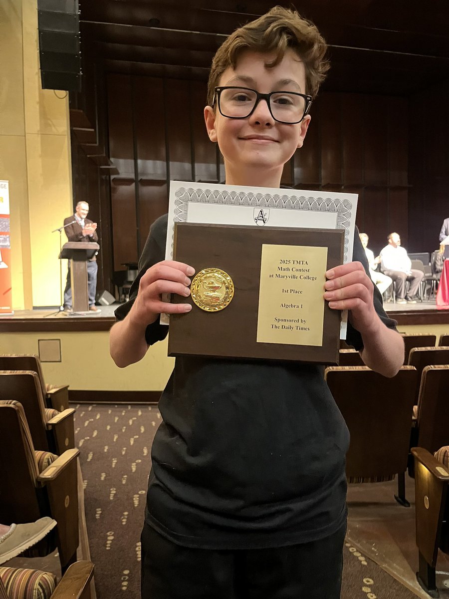 carpentersms's tweet photo. Congratulations to Estelle Curtis, Isabel Custer, Mason Bennet, and Liam Banks for representing CMS at the annual Tennessee Math Teachers Association’s Math Competition!  Liam Banks earned 1st place in the Algebra 1 competition! #GoBeExcellent #BCStrong https://t.co/DvU8Ftpm1D