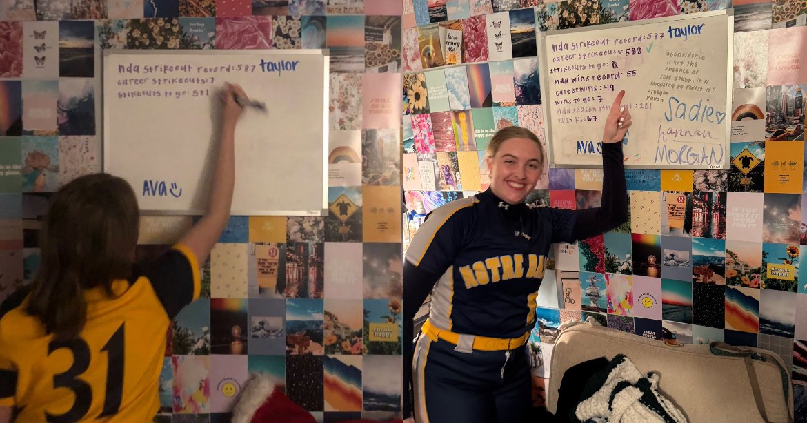 AbbyTurnpaugh's tweet photo. Before my first high school game, I set a goal: break the Career Strikeout Record. Since my first varsity game, I’ve updated a whiteboard to track my progress. After 5 years of work, I finally achieved my goal! 588 Career Ks!
@NDA_athletics @IowaPremierFP @JaspersSoftball https://t.co/U3NwSgRFPy