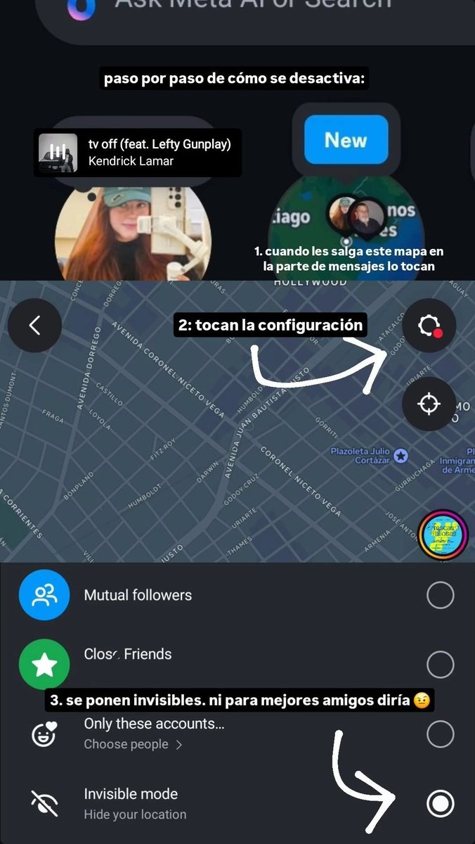 jesilicht's tweet image. instagram decidió compartir tu ubicación cada vez que abrís la app y está habilitado por defecto 🤡🚨
dejo por acá unos pasos que dejé en mi ig para que se pongan invisibles, por si no me tienen ahí