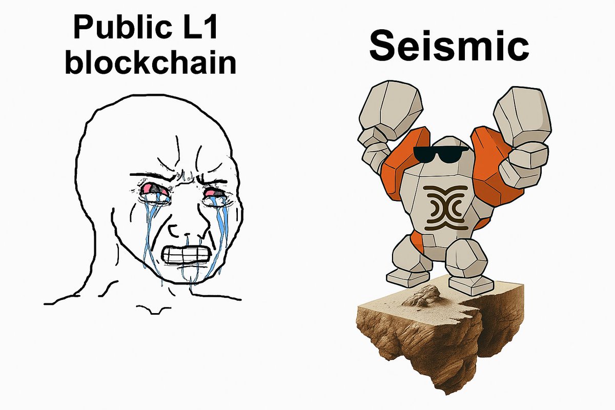 Helaine_Vidal's tweet photo. Some still flex “public L1” like it’s 2020.
Meanwhile, Seismic moves like a tank in stealth mode.
@SeismicSys is built DIFFERENT. 💥
#AirdropSeason #SeismicSystems #CryptoMeme #Layer1 #zk #Modular #InfraNarrative https://t.co/j35UWJf0oz