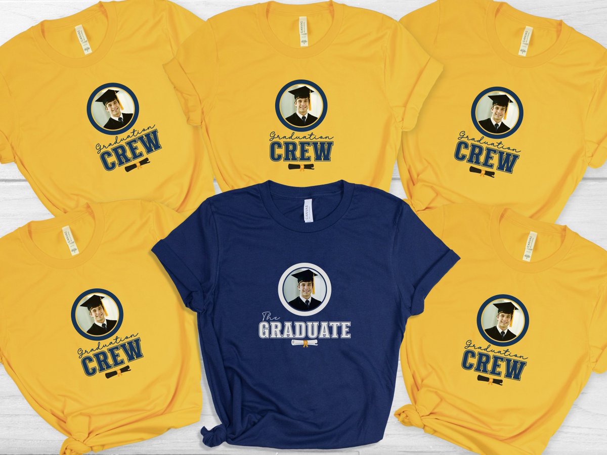CraftHavenLLC's tweet photo. Custom Graduation Crew Shirt with Photo – Matching Family Shirt for High School or College Graduate #graduation2025 https://t.co/fpJc86SgIF https://t.co/bl3I60CPmg
