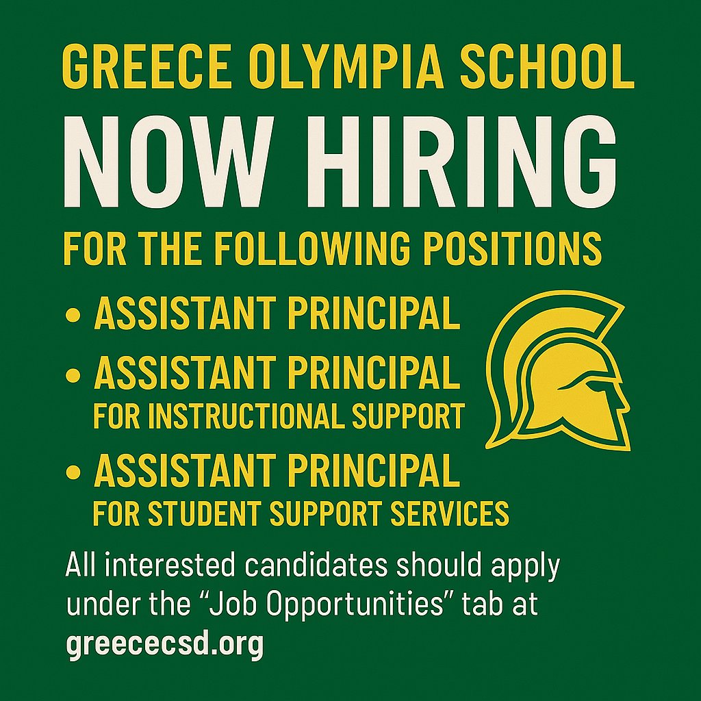 GreeceOlympia's tweet photo. Consider joining the Olympia team for the 25-26 school year!  Interested candidates should apply at https://t.co/KQclpshlku. #GreatThingsHappenAtOLY #WeAreOlympia https://t.co/1aYmYbCeO5