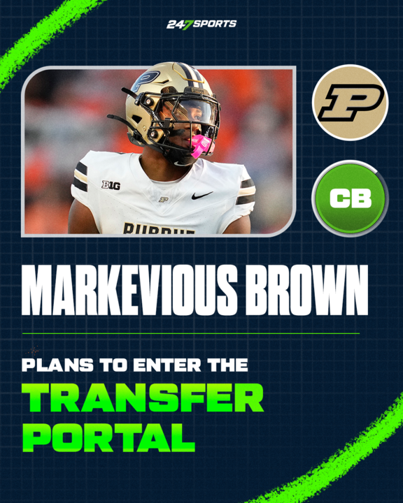 chris_hummer's tweet photo. Purdue starting CB Markevious Brown (@Brown27Mark) plans to enter the transfer portal, he tells @247Sports/@CBSSports. 

Brown, a former 4-star recruit, has posted 54 tackles, 3 TFLs and 9 passes defended the last 2 years. Made 15 starts in 16 total games

https://t.co/dFu8w34WUs https://t.co/ERf8y3CuX0