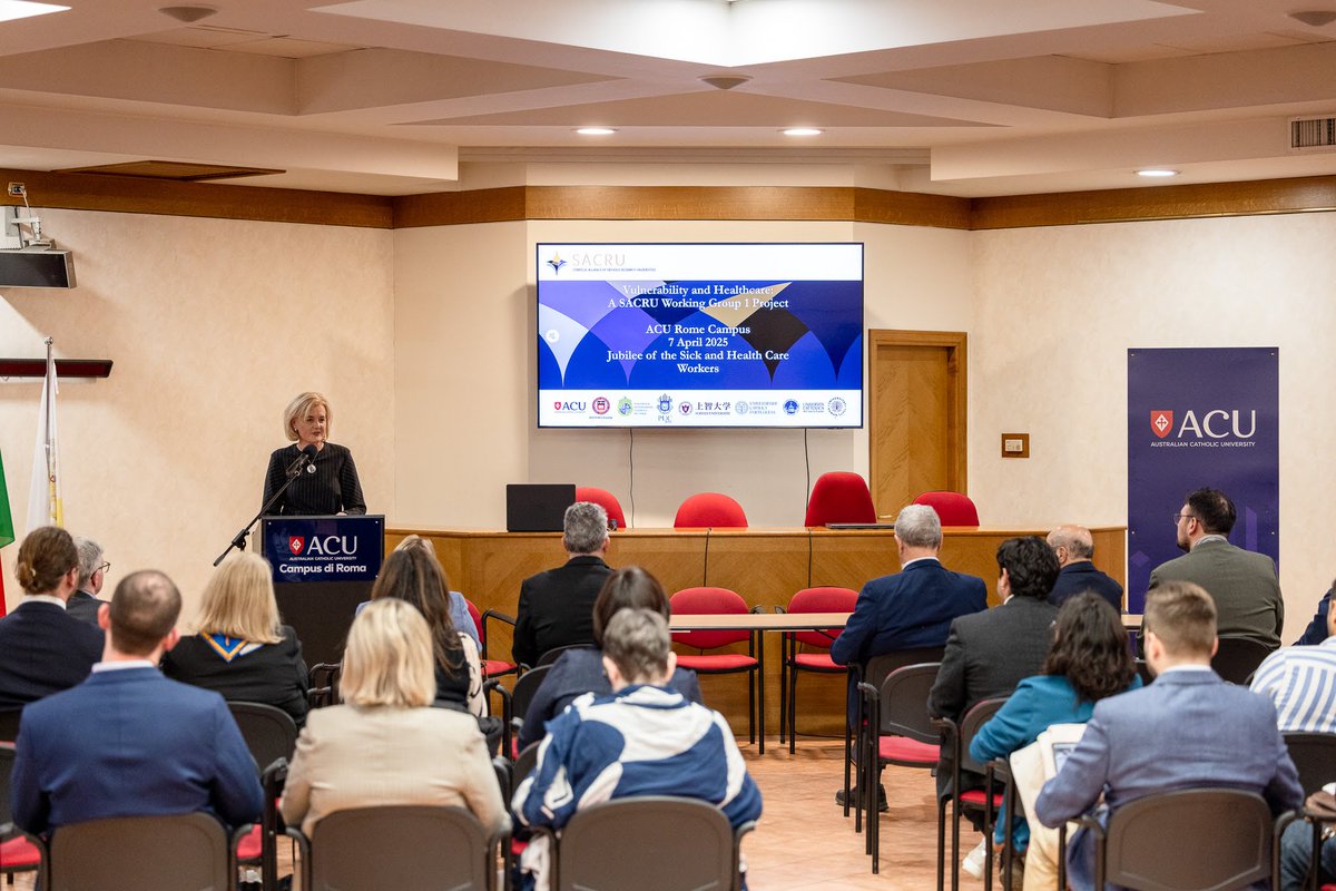 Australian Catholic University (@acumedia) on Twitter photo Young researchers from Catholic universities around the world gathered at ACU's Rome Campus on Monday to present research showing the importance of placing vulnerability at the centre of healthcare and ethics. Read more in <a href="/VaticanNews/">Vatican News</a>: bit.ly/3EhQ3v1 <a href="/AusAmbHolySee/">Australian Embassy to the Holy See</a> Young researchers from Catholic universities around the world gathered at ACU's Rome Campus on Monday to present research showing the importance of placing vulnerability at the centre of healthcare and ethics. Read more in <a href="/VaticanNews/">Vatican News</a>: bit.ly/3EhQ3v1 <a href="/AusAmbHolySee/">Australian Embassy to the Holy See</a>
