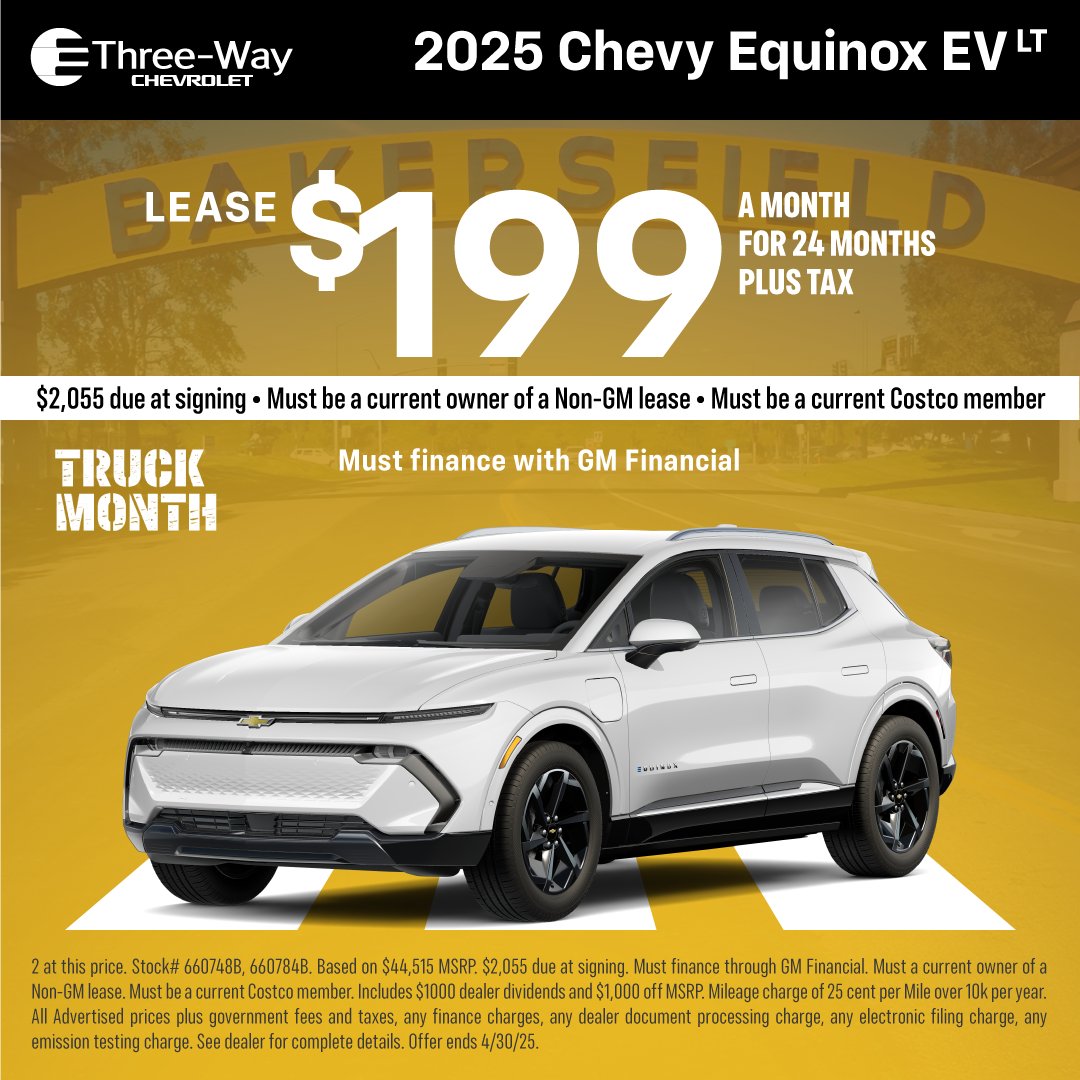 Thinking about making the switch to electric? ⚡️ The All-Electric Chevy Equinox EV makes it easy, with bold style, advanced tech, and impressive range to take you wherever life leads. Come see how simple (and fun) going electric can be at Three-Way Chevrolet! 💡🔌
