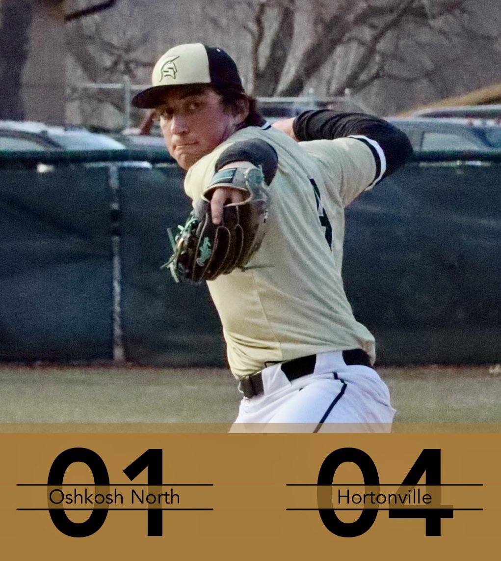 The final tonight North 1 - Hortonville 4

<a href="/Zach_kiffmeyer1/">Zach Kiffmeyer</a> was 2-2 at the plate with 2 doubles &amp; pitched 4 scoreless innings, striking out 8 in the loss.

The Spartans will be back at it again Thursday at home.
