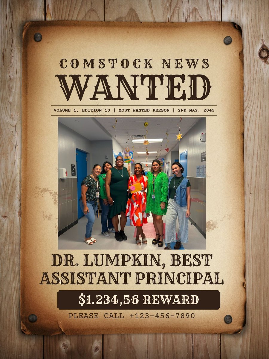 WANTED: For being the rootin’est, tootin’est, most supportive AP in the West!
Dr. Lumpkin, we reckon we hit the jackpot with you! Happy Assistant Principal Appreciation Week to our most wanted  and most loved leader! <a href="/MDCPSETO/">M-DCPS ETO</a> <a href="/MDCPSCentral/">Central Region</a> <a href="/SuptDotres/">Jose L. Dotres, Ed.D.</a> <a href="/MDCPS/">Miami-Dade Schools</a>