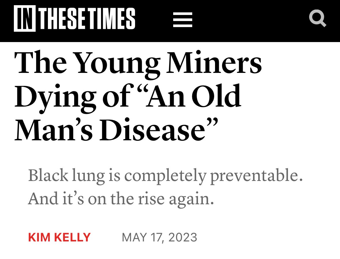 Meanwhile, a black lung epidemic is tearing through Appalachia, killing men as young as their 30s. And the Trump admin just defunded NIOSH, the worker health agency that’s been tracking it.