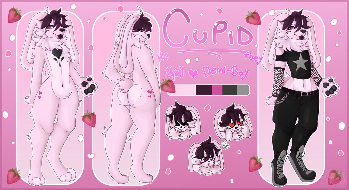 Cute furry commission! (reference sheet :D) 💞 What do you think? ✨
