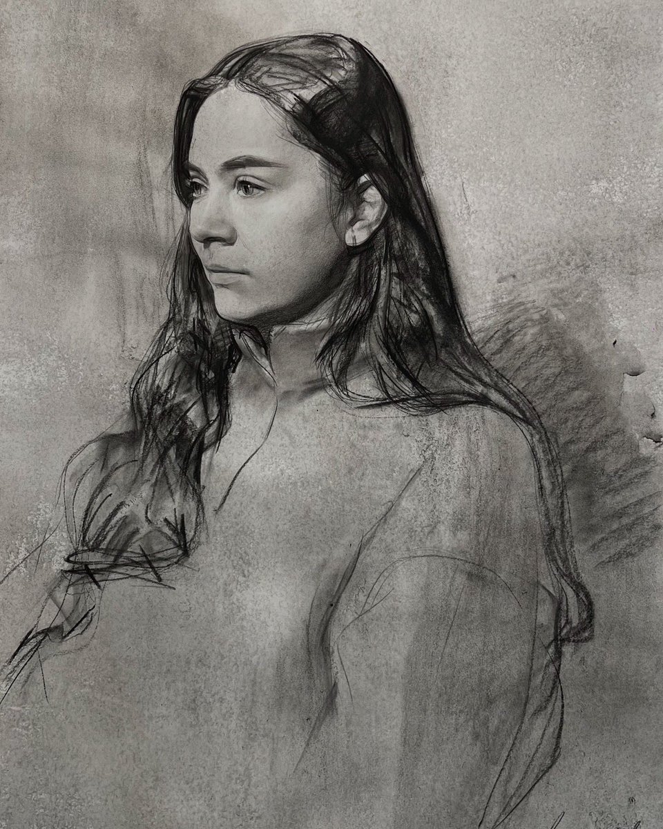“Greis”
From life, Demo in Nanjing, China
Charcoal on toned paper 75/55 cm 2025