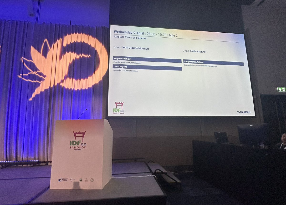 Lee-Ling Lim (@leelinglim1) on Twitter photo Happening right now - Symposium on #Atypical Forms of #T2D - Nile 2, 0830-1000
With Profs. Eugene Sobngwi & Ranjit Anjanna Mohan
<a href="/IntDiabetesFed/">Int. Diabetes Fed.</a>
#WorldDiabetesCongress
<a href="/unimalaya/">Universiti Malaya</a> Happening right now - Symposium on #Atypical Forms of #T2D - Nile 2, 0830-1000
With Profs. Eugene Sobngwi & Ranjit Anjanna Mohan
<a href="/IntDiabetesFed/">Int. Diabetes Fed.</a>
#WorldDiabetesCongress
<a href="/unimalaya/">Universiti Malaya</a>