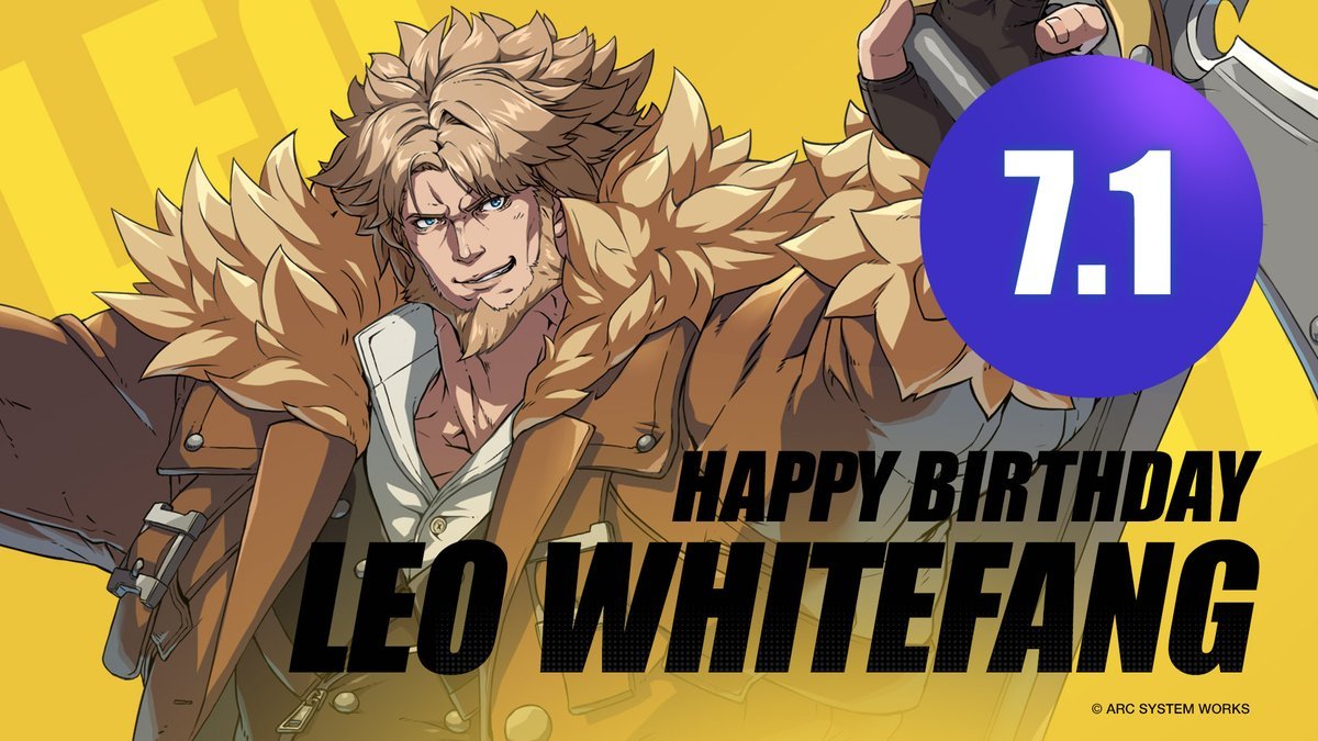 GUILTYGEAR_PR's tweet photo. ／  
🎉レオ バースデー🎉
＼   

本日7月1日はレオ=ホワイトファングの誕生日です🎂
ぜひ一緒にお祝いしましょう❗️

#leo_Birthday #ギルティギア https://t.co/7qnwxZF2xP