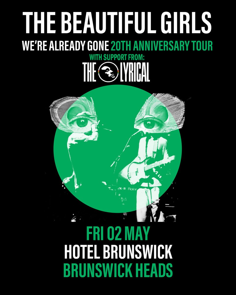 The Lyrical (@_thelyrical) on Twitter photo I am STOKED to share that I'll be supporting THE BEUTIFUL GIRLS <a href="/TBGmusic/">THE BEAUTIFUL GIRLS</a> next month on May 2nd at Hotel Brunswick, NSW!
They have been such a big part of my friendships and growing up, hanging out and even creating! Pinch me!
Grab your tickets here: moshtix.com.au/.../the-beauti… I am STOKED to share that I'll be supporting THE BEUTIFUL GIRLS <a href="/TBGmusic/">THE BEAUTIFUL GIRLS</a> next month on May 2nd at Hotel Brunswick, NSW!
They have been such a big part of my friendships and growing up, hanging out and even creating! Pinch me!
Grab your tickets here: moshtix.com.au/.../the-beauti…