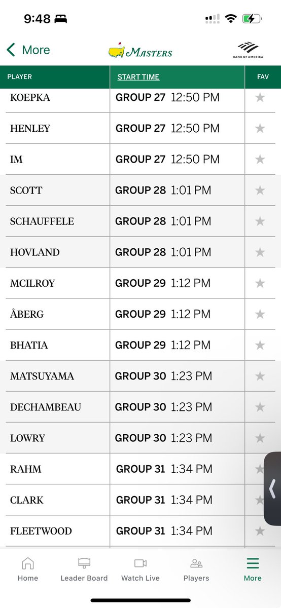 tmlongacre's tweet image. 5 stellar groups one after the other! If i could only follow 1 not sure which it would be. Gotta love #MastersWeek!