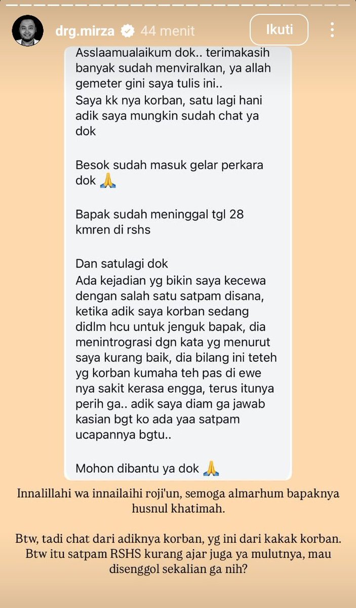 Gembloenk69's tweet photo. @txtdarijasputih Ayahnya korban udh meninggal 😭

Satpam RSnya juga monster klo diliat dari kronologi perkembangan kasusnya di story ig @ drg. Mirza https://t.co/TK64NL5qqD