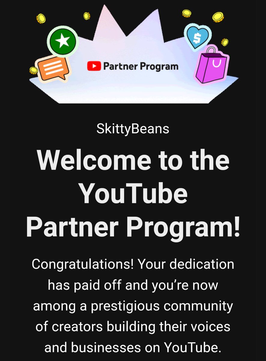 skitty_beans's tweet image. We hit a huge milestone!!! 🤩🤩🤩 #youtubepartnerprogram