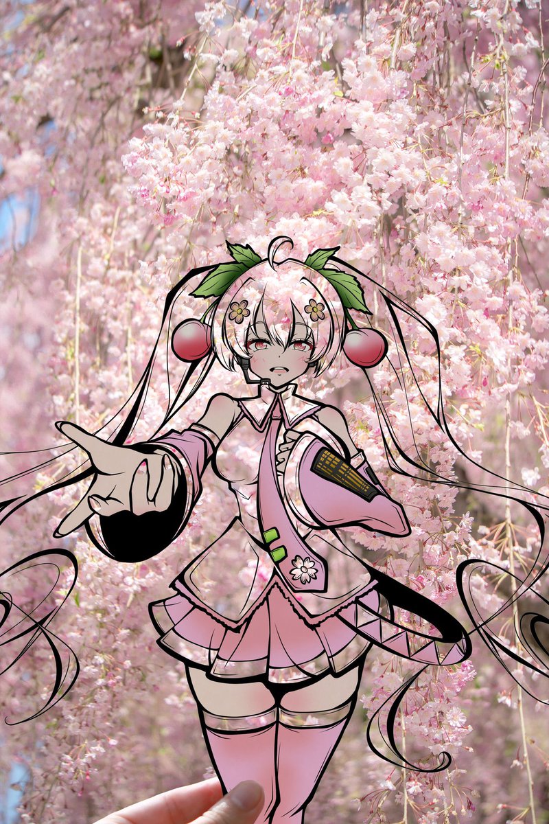 初音ミク ,桜ミク 「おはようございます 」|古鉄@ニコ超両日行きますのイラスト