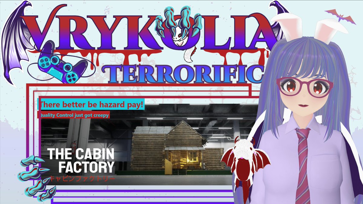 Vrykolia's tweet photo. We ain't afraid of no cabins! Join me for a new horror themed night its #terrorific Tuesdays in #thecabinfactory! #twitch #YouTube #vtuber stream time! 💜⚰️🐇
https://t.co/orHsDc8QKR https://t.co/47YGxjfzTB https://t.co/hjs0Q3nnka