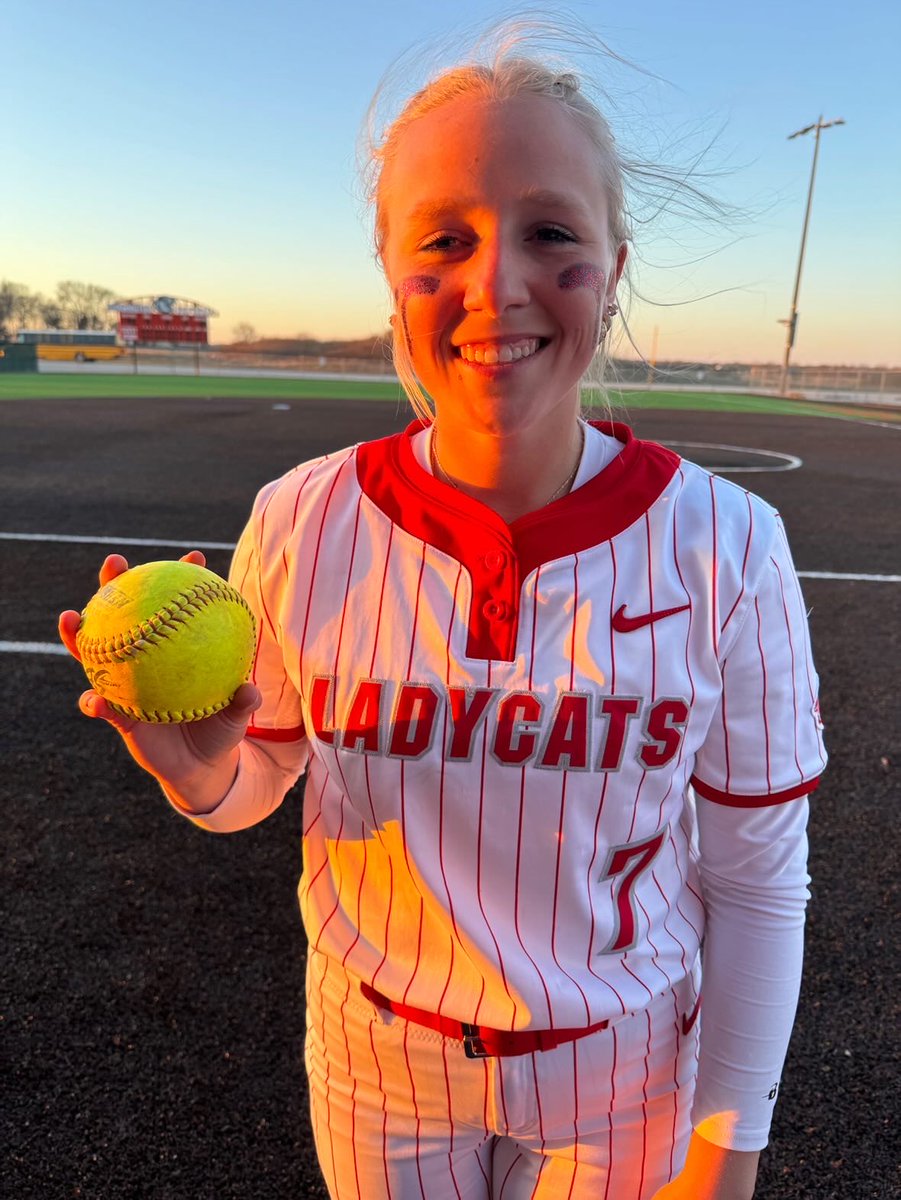 sportsinkansas's tweet photo. Grace Birk of Burlington (3A, 5-1) is a senior RHP and has started out strong for her senior season. She is 4-0 on the mound with 51 strikeouts and a 0.00 ERA. Birk is also batting .444 through the first 6 games of the season. As a junior Birk had 253 strikeouts on the year and a .947 ERA which both accounted for Burlington single season records. She also holds the Burlington career strikeout record with 535 and counting. Birk is a 2x SIK All-State pick and said, “This season we have a great group of girls that are striving to get better each day. We have gotten off to a great start and plan on taking it one game at a time!” She is committed to Northwestern State to continue her softball career. #sportsinkansas
