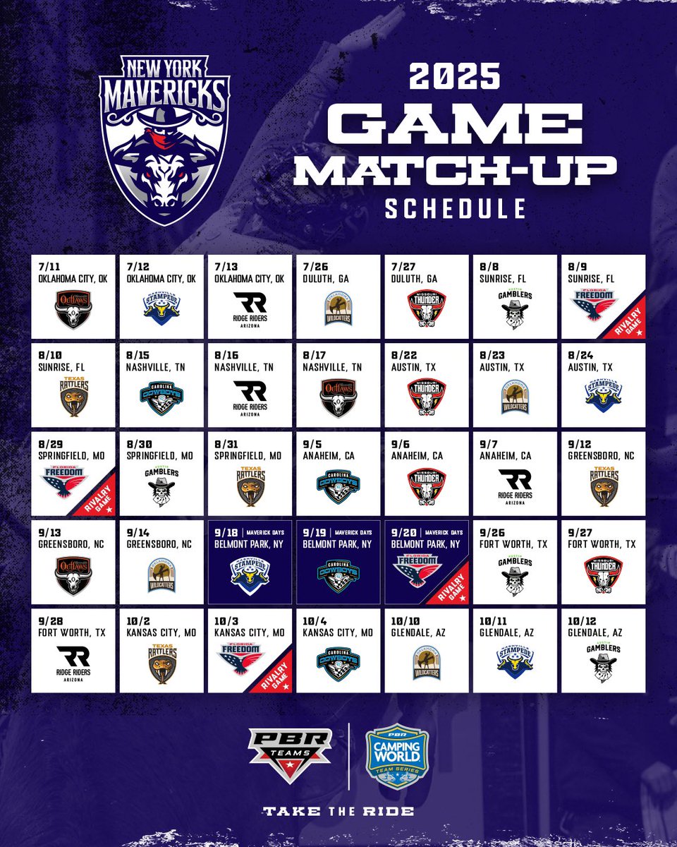 Check it out Mavericks fans… the 2025 game match-up schedule is IN! 🔥 Where will you come cheer on your #concretecowboys 👀 Tell us!!!