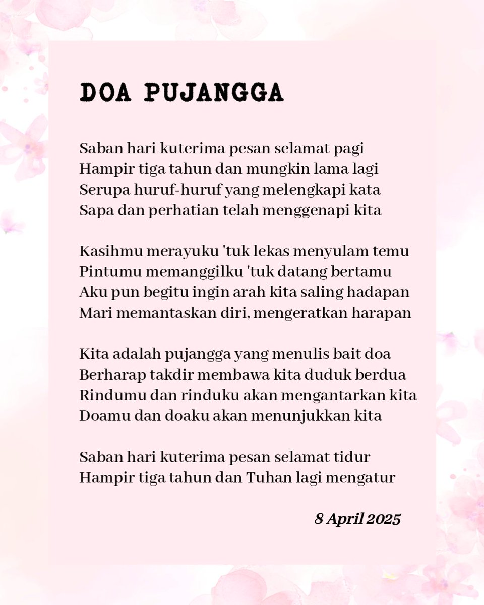 ardians131's tweet photo. DOA PUJANGGA
— Ardian Syah (8 April 2025)

@PelangiPuisi #puisi #sajak https://t.co/dnVmlDO3kO