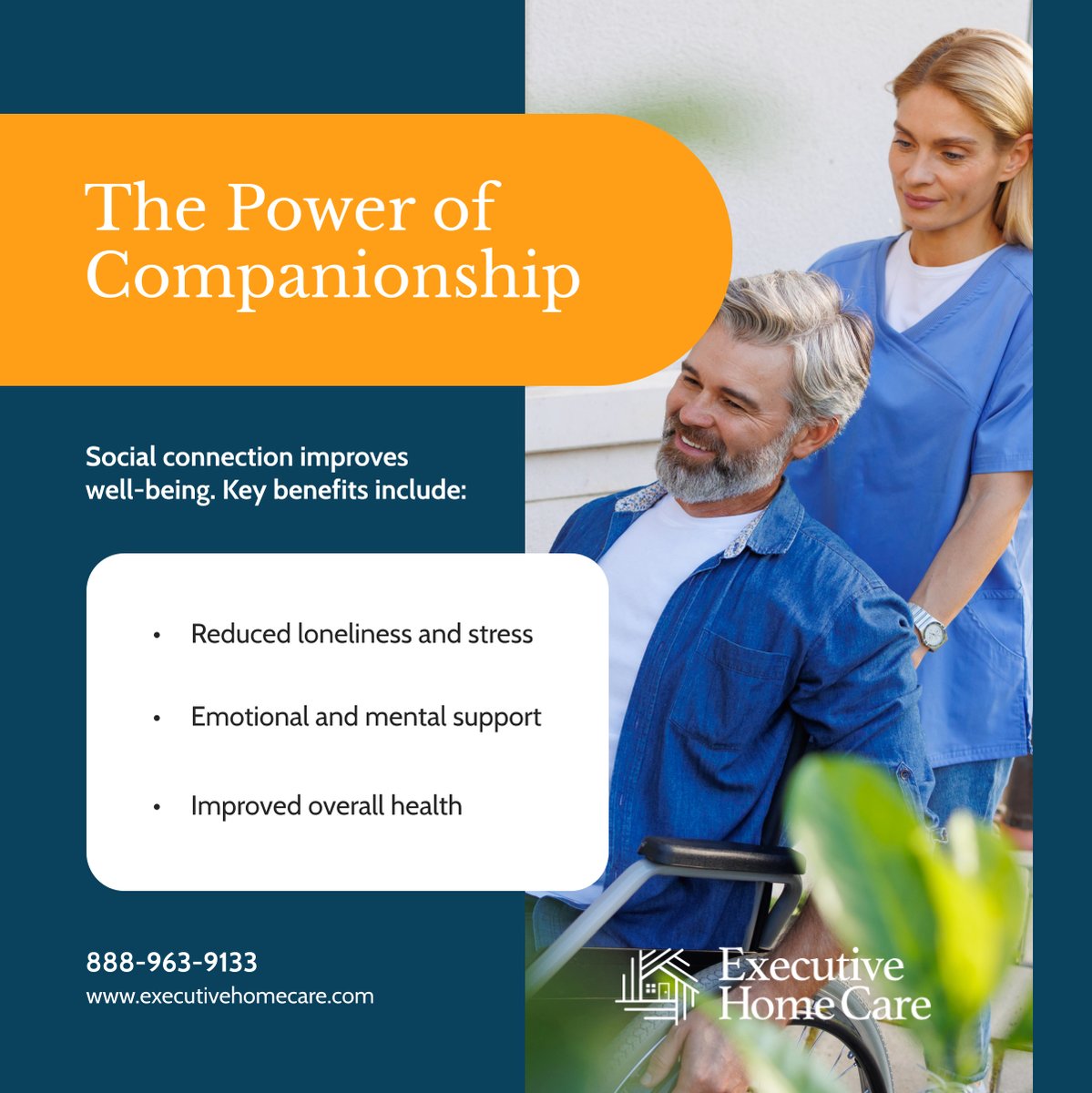 executivecaretr's tweet photo. Strong connections boost well-being. Stay socially engaged and experience the benefits of companionship. Make time for meaningful connections today. 

#TomsRiverNJ #HomeCare #SeniorWellness https://t.co/3r3QRRl2h7