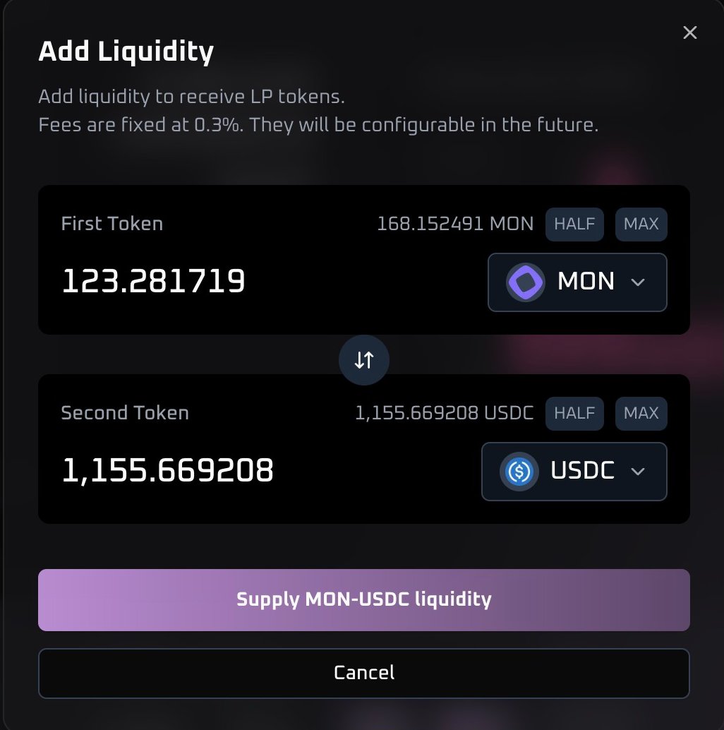 ⏫ Maximize Your $MON Effortlessly with This Strategy

With a single route, you interact with 3 Dapps on Monad Testnet simultaneously:

1. Connect your wallet at <a href="/kinzafinance/">Kinza Finance</a>
monad-test.kinza.finance

2. Supply $MON for up to 44% APY

3. Borrow $gMON at 4.5% APY, Net APY ~40% APY
