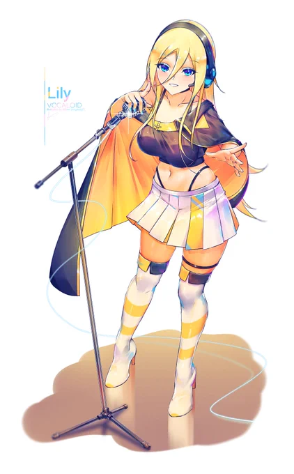 Lily、勿忘我--(輝かしい年は永遠を作り、黄金色のロッククイーンは忘れられない。--) #Lily #VOCALOID #イラスト #illustration #ボカロ 