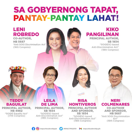 ezzahschonxxi's tweet photo. Leni is winnable, Heidi is not. Leni even co-wrote a version of SOGIE bill while Heidi is not is not clear if she’s an ally. Leni say yes on Civil Union. They’re different stop this non-sense https://t.co/DyAyVyEFzM