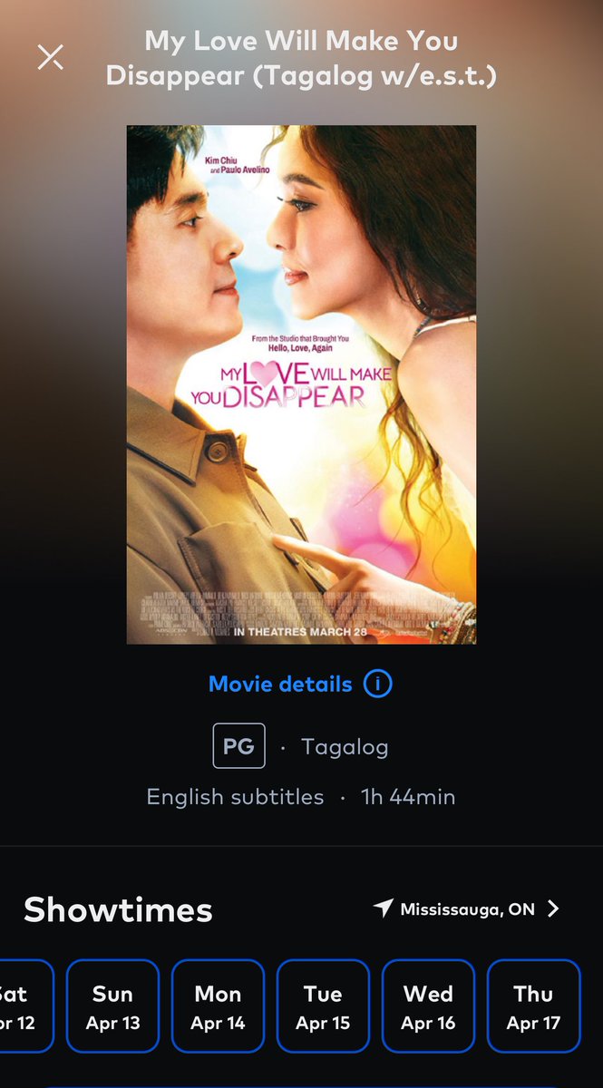 KPTheOtherSide's tweet photo. Extended for another week (for the second time) in Canada!

Check Cineplex’ site/app to book your movie dates with friends &amp; family!

MLWMYD THIRD WEEK WORLDWIDE

#KimPauMovieNowShowingDay15 
#MyLoveWillMakeYouDisappear https://t.co/ykmet8heVE