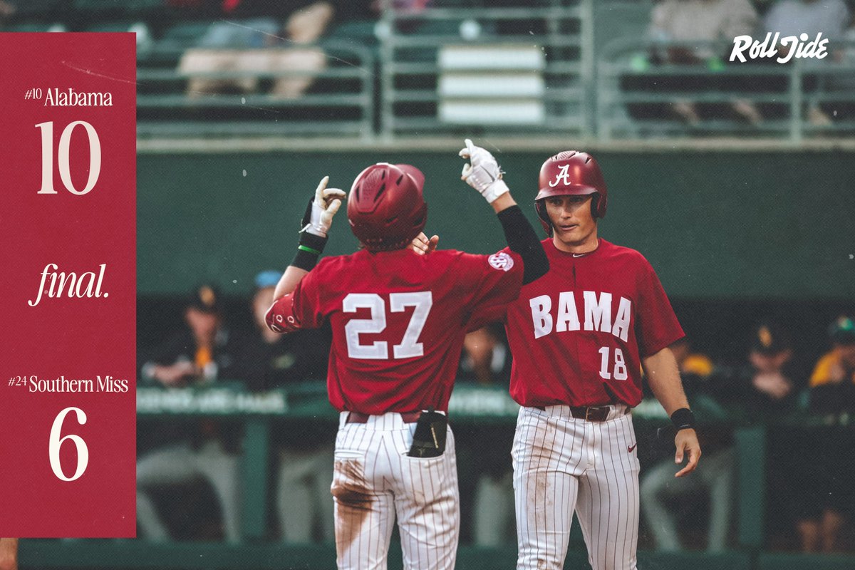 UA_Athletics's tweet photo. The Tide always delivers 😏

#RollTide | @AlabamaBSB https://t.co/pIDnX7cbn0