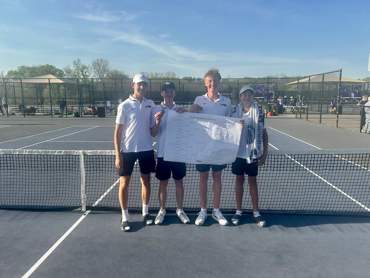 Congrats to these <a href="/ACJagsAthletics/">ACAthletics</a> Jags! 
Ark City 🎾 Invitational
Team: 2nd
Doubles: Post/Kachelmeier- CHAMPIONS 🏆
Singles: Walker - 9th
Singles: Schaefer - 12th
Doubles: Cunningham/Holcomb - 17th (Consolation Champs)
Singles: Butler - (3-1) 
Doubles: Barbour/Byun - (4-1)