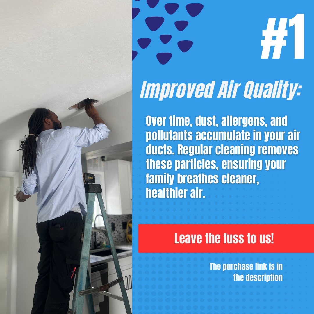 FussFreeAC's tweet photo. Did you know the air you breathe could be hiding dust, allergens, and pollutants? 🌬️🦠 Schedule your air duct cleaning with Fuss Free AC today and enjoy fresher, healthier air in your home! #AirDuctCleaning #CleanAir #FussFreeLiving https://t.co/LkSN1XjLeT