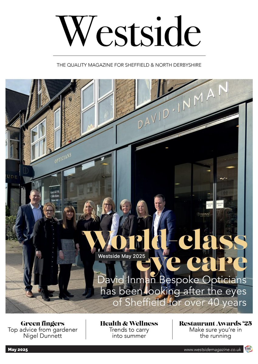 May 2025 issue of Westside Magazine is out NOW 🎉
World class eye care... David Inman Bespoke Opticians has been looking after the eyes of Sheffield for over 40 years, green fingers, health &amp; wellness and Restaurant Awards '25
Read now👇
rmcmedia.co.uk/magazines/west…