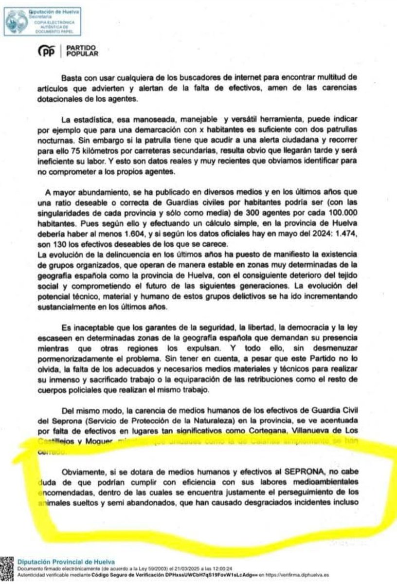 jcabram's tweet photo. Si se lee con atención este documento de la @DipuHU , resulta que hacen presuntamente responsables de la muerte de mi hija a la falta de efectivos del Seprona.
Las competencias las tienen los Ayuntamientos y son los responsables de hacer cumplir la ley.
Y la Diputación debe ayudar a los Ayuntamientos para que así sea.
¡ Cuánta hipocresía !
Lejos de abanderar la lucha para que se cumpla la ley de bienestar animal, la Diputación de Huelva echa balones fuera con este documento que desde mi punto de vista no hace mas que matar a mi hija por segunda vez.
¿ Dónde está la dignidad del político ?