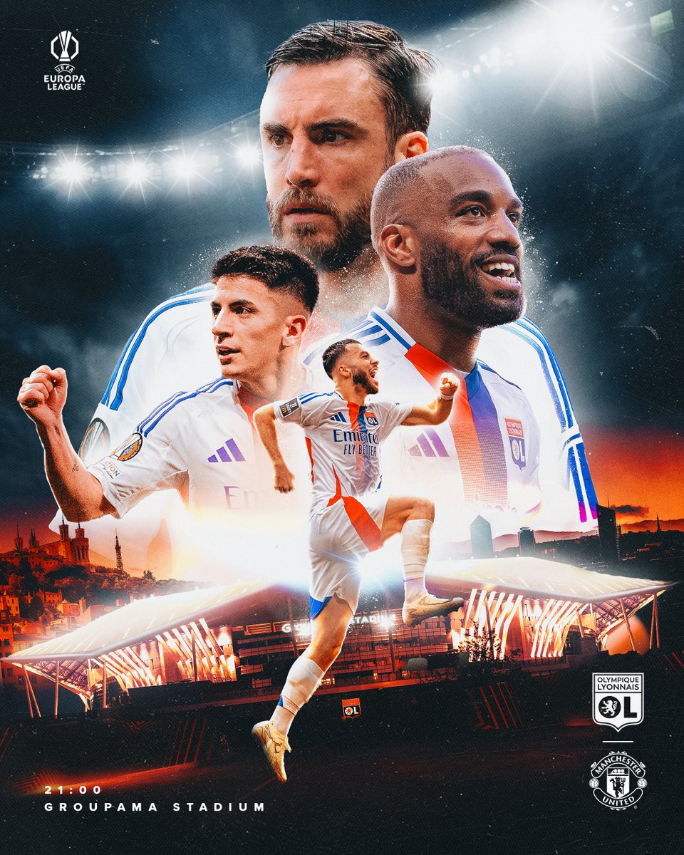 OL's tweet photo. 🔴 𝗝𝗢𝗨𝗥 𝗗𝗘 𝗠𝗔𝗧𝗖𝗛 🔵

⚽ #OLMUFC
 🏆 1/4 de finale aller d'#UEL 
⌚ 21:00
🏟 @GroupamaStadium
🎟 https://t.co/Z05jtO1qOI 

📺 @canalplus
▶ Avant-Match dès 20:00 sur #OLPLAY et YouTube 👉 https://t.co/xbgteweDsf 

𝗔𝗹𝗹𝗲𝘇 𝗹𝗲𝘀 𝗚𝗼𝗻𝗲𝘀 🦁🔴🔵 https://t.co/pPiIPEYVp5