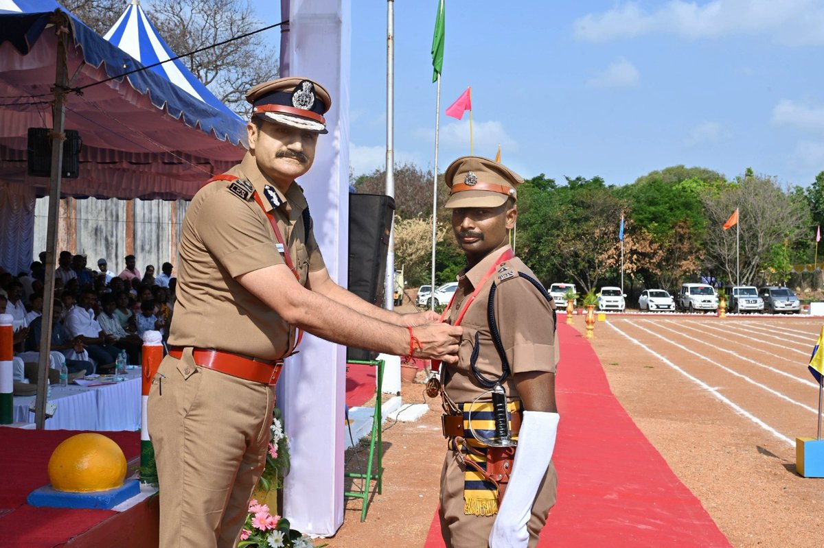 DG Prisons Dr Maheshwar Dayal IPS took salute of the Passing Out Parade of APCA's 32nd Batch (Nine-Month Basic Course) held on 08.04.2025 at the Central Prison Parade Ground, Vellore, in the presence of Dr. Maheshwar Dayal, IPS. He also handed over Medals and Trophies to trainees