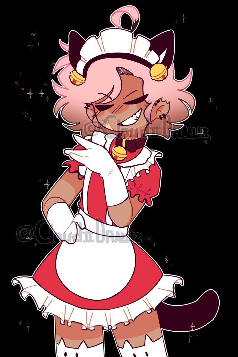 CloudiiDrawz's tweet photo. Jack in a cat maid outfit https://t.co/xf3VEj4Dyb