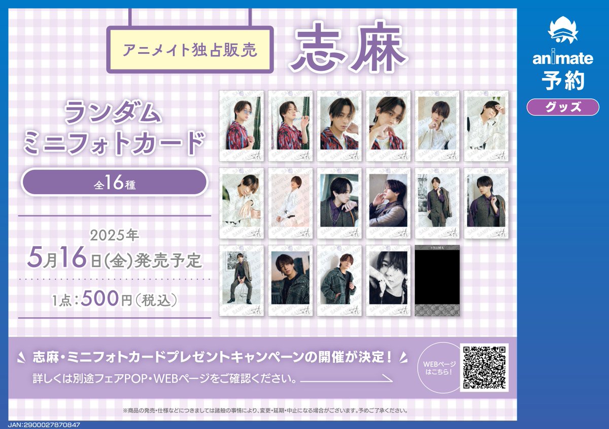 6F予約情報】 5/16発売 志麻 ランダムミニフォトカード ご予約受付中