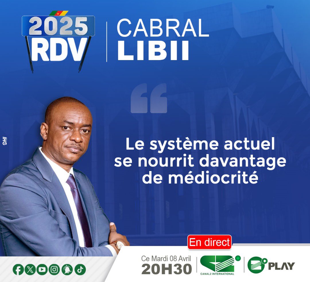 Martialdany5's tweet photo. @Pcrn_Officiel Selon l’honorable @CabralLibii, « le système actuel se nourrit davantage de médiocrité »
Il a souligné également l’impact négatif du système sur le mental de la jeunesse https://t.co/3y485RnIBI