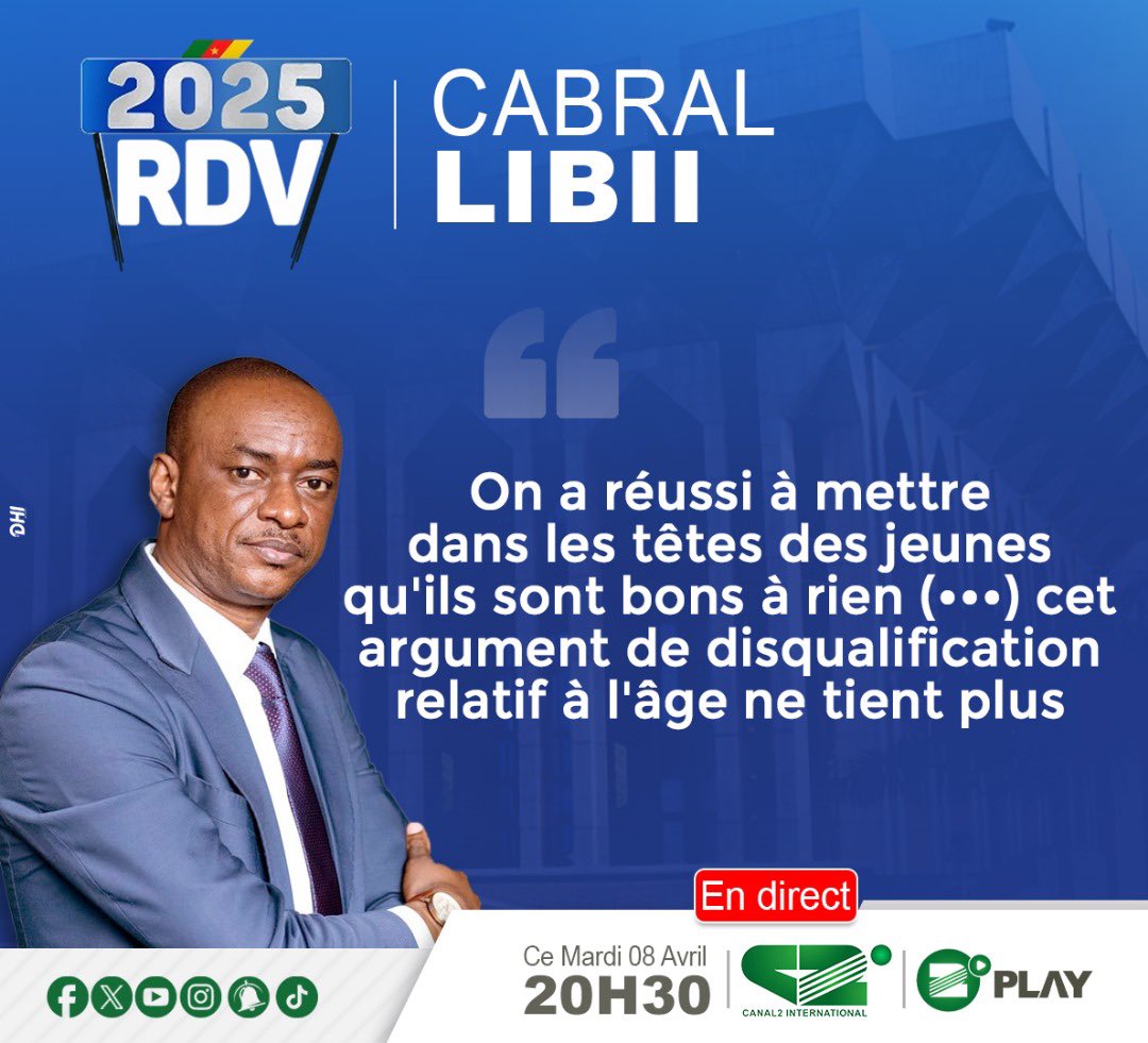 Martialdany5's tweet photo. @Pcrn_Officiel Selon l’honorable @CabralLibii, « le système actuel se nourrit davantage de médiocrité »
Il a souligné également l’impact négatif du système sur le mental de la jeunesse https://t.co/3y485RnIBI
