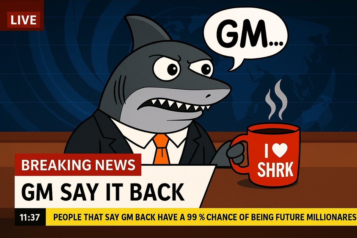 SHRKCOIN's tweet photo. GM, Shark Fam!
Ready to ride the #SHRK wave? Hit like, RT, and tag a friend. Drop a โGMโ belowโletโs make crypto magic happen!
#Memecoin #Crypto #GM #Blockchain #NFTCommunity https://t.co/WfOjqNUGaX